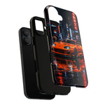 Orange Supra Phone Case, Neon City Night JDM Sports Car Tough Cover