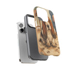Guilty Basset Hound Phone Case, Muddy Watercolor Art Cover