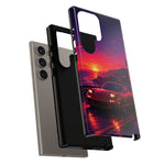 FD RX-7 Retro Sunset Sports Car Tough Case | Neon Vaporwave Beach Drive