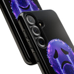 Glitch Sad Face Phone Case, Anime Melt Static Tough Cover