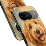 Goldendoodle Fluffy Curls Portrait Art Tough Phone Case