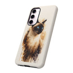 Siamese Cat Watercolor Portrait Tough Phone Case - Cream Choc