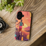 Retro Runner Sunset phone case | 80s Vaporwave jogging design