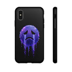 Glitch Sad Face Phone Case, Anime Melt Static Tough Cover