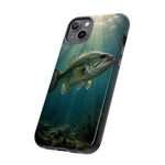 Largemouth Bass Phone Case, Sunlit Underwater Tough Cover, Gift