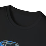Blue 1973 Corvette Illustration T-Shirt | Classic Sports Car Trio