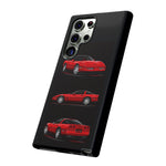 C4 Corvette Art Phone Case Red, Three-View Vector Cover, Gift