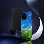 Bubbles Over Grass phone case | Tough Cover