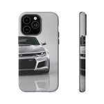 Silver Camaro Phone Case, ZL1 American Muscle Car Tough Cover for Men Gift