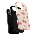 Pink Cherry Pattern Phone Case | Cute Retro Fruit Design