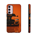 Orange Mustang Art Phone Case, GT500 American Muscle Car Tough Cover for Male