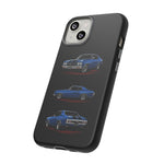 1970 Chevelle SS Phone Case Blue, Three-View Vector Tough Cover