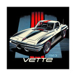 1963 Corvette Sting Ray Poster Retro Classic Car Split Window Wall Art