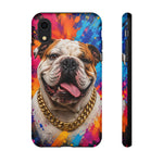 Bulldog Pop Art Portrait Tough Phone Case - Paint Splash