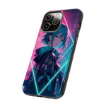 Anime Girl Phone Case Teal, Neon Kanji Calm Gradient Tough Cover