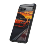Orange C8 Z06 Flat Plane V8 Speed Art Tough Phone Case