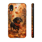 Dachshund Autumn Stroll Dog Tough Phone Case
