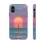 Vaporwave Ocean Sunset Tough Phone Case Cover Gift Art
