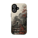 Autumn Temple Steps phone case | Japanese watercolor landscape cover