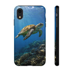 Sea Turtle Reef Phone Case, Coral Ocean Dappled Sunlight Tough Cover