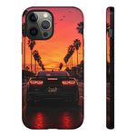 Black Camaro ZL1 Sunset Tough Phone Case - Palm Silhouette