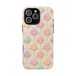 Pastel Swirl Lollipops Tough Case | Candy Pattern Phone Cover