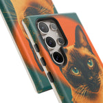 Siamese Cat Retro Halftone Portrait Case - Orange Teal Print