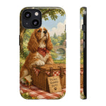 Cocker Spaniel Picnic Scene phone case | vintage dog art