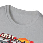 1971 Chevy K10 Cheyenne Pickup T-Shirt | vintage sunset truck stack
