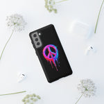 Glitch Peace Sign Phone Case, RGB Melt Digital Art Tough Cover, Gift