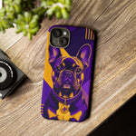 French Bulldog Pop-Art Portrait Tough Phone Case - Purple Gold