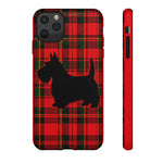 Scottish Terrier Silhouette Plaid Art Tough Phone Case