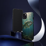Largemouth Bass Phone Case, Sunlit Underwater Tough Cover, Gift
