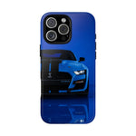 Blue Mustang Art Phone Case, GT500 American Muscle Car Tough Cover for Men