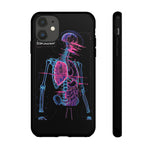 Neon Anatomical Skeleton Phone Case | Internal Displacement Art