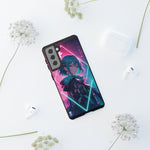 Anime Girl Phone Case Teal, Neon Kanji Calm Gradient Tough Cover