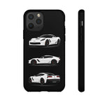 White C7 Z06 Sports Car Phone Case Tough Multi View