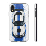 GT500 Phone Case, White Top-Down Painterly Stripe Cover, Gift