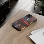 Red FD RX-7 Blossom Alley Tough Phone Case - Rain-Slicked Night