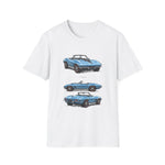 Blue Classic 1967 Corvette Convertible T-Shirt | Sports Car Illustration