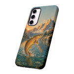 Leaping Golden Trout Lake Scene phone case | Tough Cover