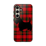 Scottish Terrier Silhouette Plaid Art Tough Phone Case