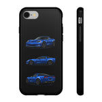 Blue C6 Z06 Phone Case, Three-View Vector Cover, Gift