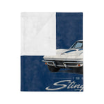 1963 Split Window Corvette Sting Ray Cars Velveteen Blanket | Classic Throw