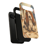 Guilty Basset Hound Phone Case, Muddy Watercolor Art Cover