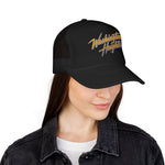 Washington Heights Retro Trucker Hat Neon 80s Script Foam Snapback Vintage NYC Streetwear Style