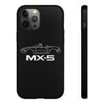 MX-5 Miata White Side Silhouette Tough Phone Case Cover Gift