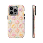 Pastel Swirl Lollipops Tough Case | Candy Pattern Phone Cover