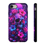 Synthwave Skull Neon Floral Vaporwave Art Tough Phone Case