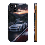 Skyline GT-R R34 White Nurburgring Speed Art Tough Phone Case